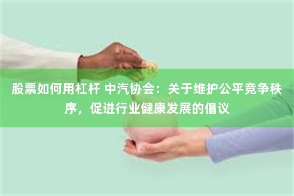 股票如何用杠杆 中汽协会：关于维护公平竞争秩序，促进行业健康发展的倡议